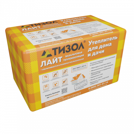 Минеральная вата Тизол EURO Лайт 30 кг/м3 1000х600х100 мм х 3 шт (0,18 м3/упак; 1,8 м2/упак), упак